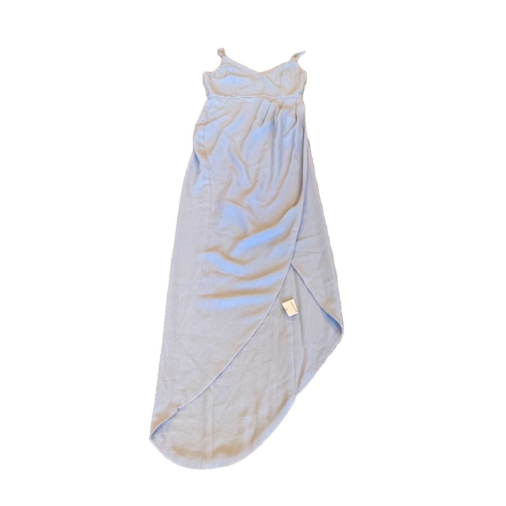 Showpo Women's Wrap Long V-Neck Spaghetti Strap Evening Gown Light Blue Size 4